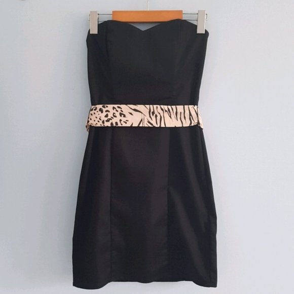 H&M sweetheart strapless LBD removable waist tie - Picture 1 of 11